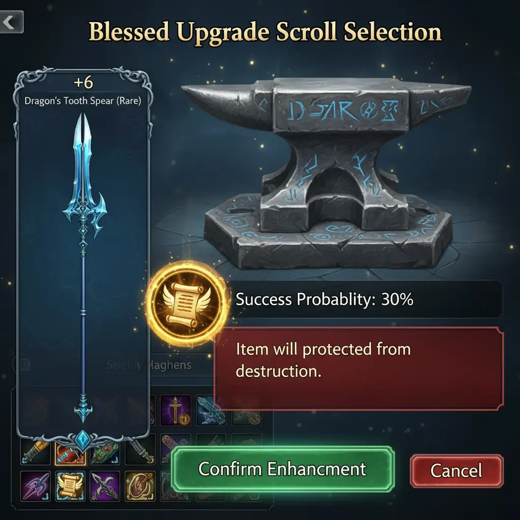 Blessed Upgrade Scroll Selection Interface