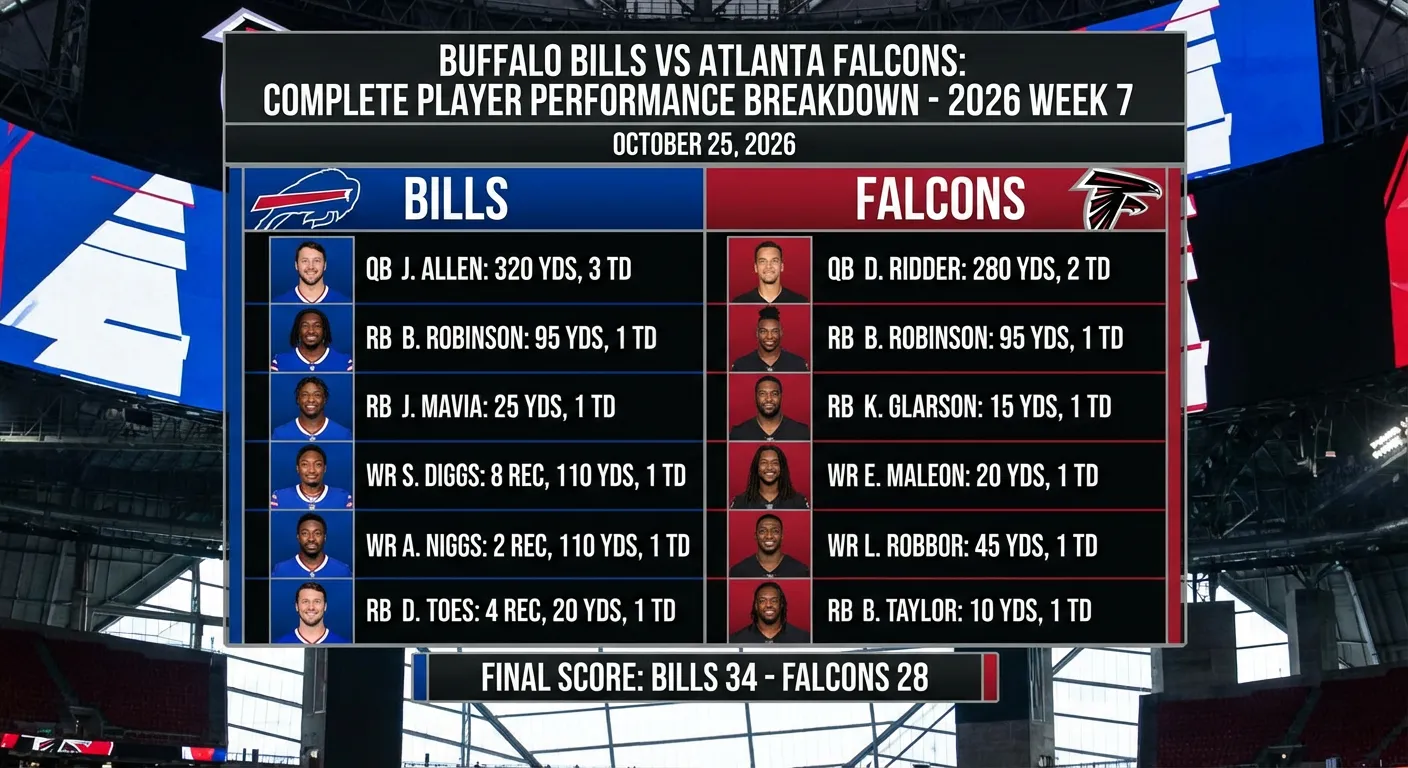 Buffalo Bills vs Atlanta Falcons Match Player Stats