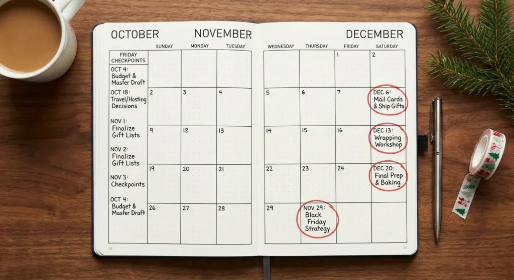 Holiday Planning Timeline Using Fridays